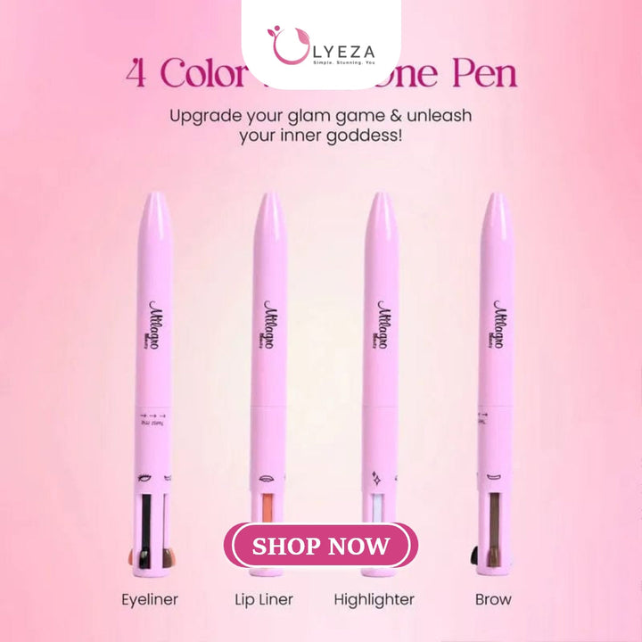 4 In 1 MakeUp Pen Eye-Liner Lip-Liner Brow-Liner-Highlighter Lyeza