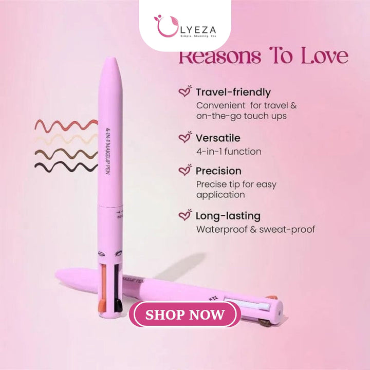 4 In 1 MakeUp Pen Eye-Liner Lip-Liner Brow-Liner-Highlighter Lyeza